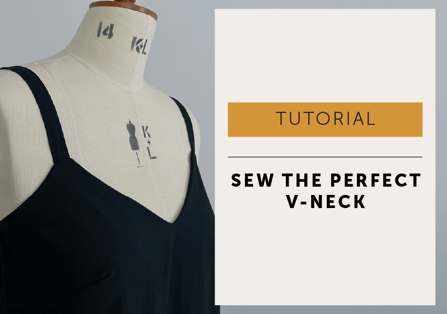 HOW TO SEW THE PERFECT V-NECK-The Joy dress pattern Hack-Maven patterns