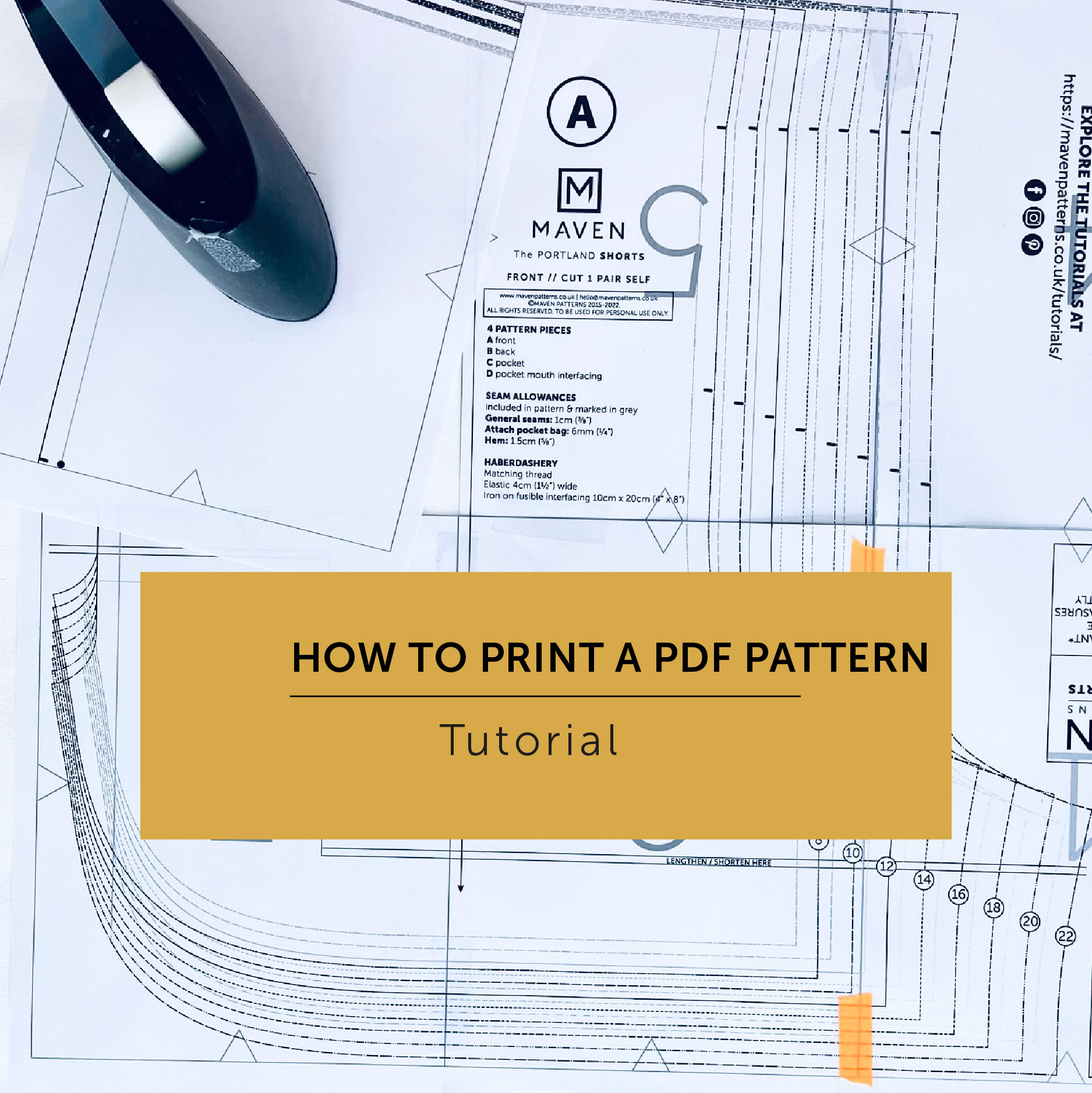 Learn How to print and tile a PDF sewing Pattern at home With this free Printing tutorial
