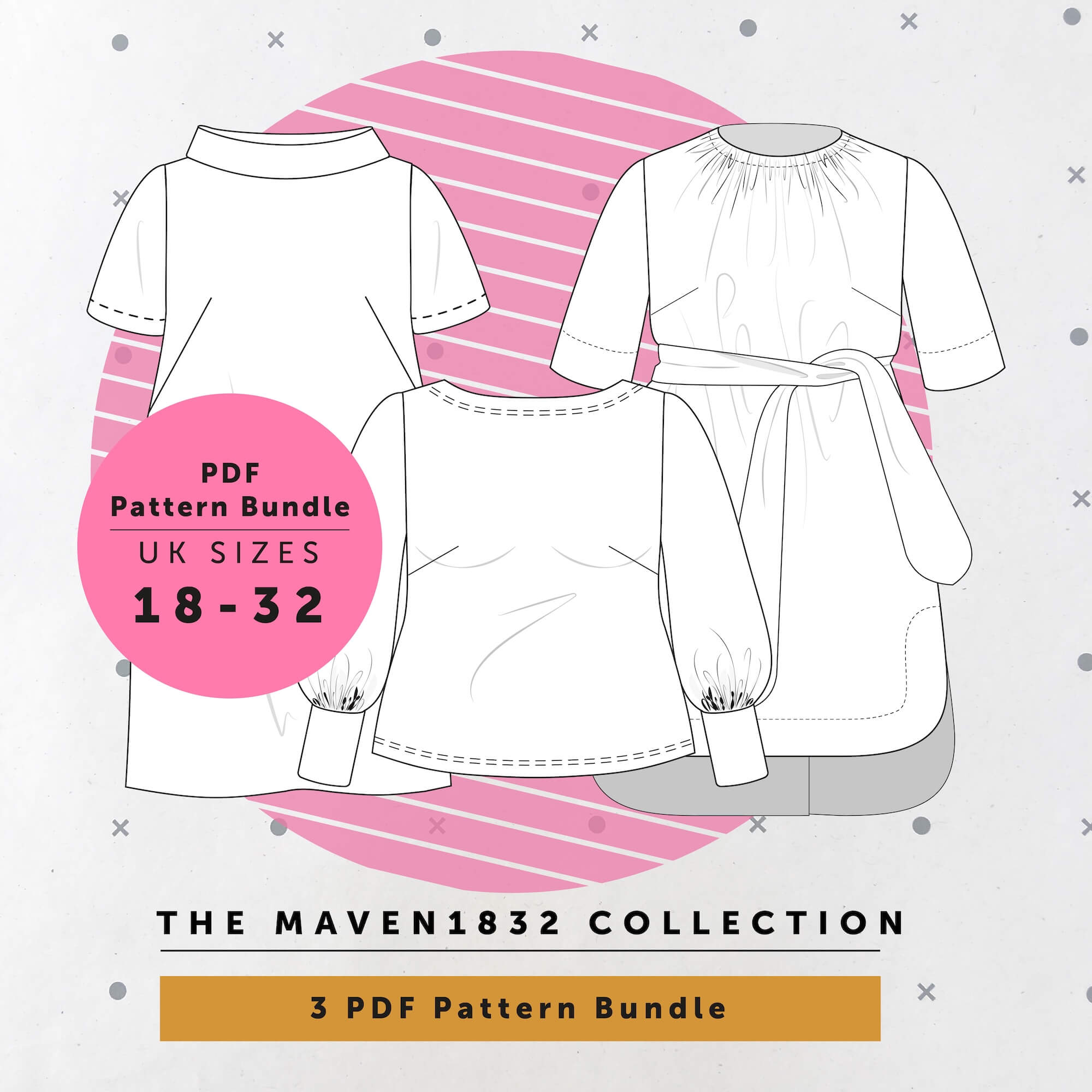 The Complete MAVEN1832 Collection - 3 PDF Sewing Pattern Bundle - Maven ...
